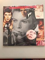 Front cover of David Bowie Changes LP showing collage of various Bowie images