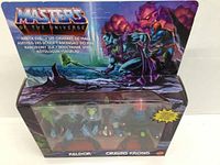 Front view of Masters of the Universe Keldor and Origins Kronis 2-pack in original plastic window box.