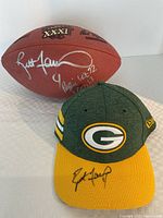 Football and hat front view