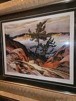 Framed AJ Casson print showing full artwork and frame from the front.