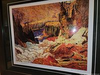 Full frontal view of framed print showing artwork and frame