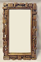 Front view showing the full mirror with detailed frame design.