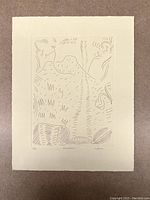 Full view of the Arnold Shives etching print showing the abstract design and paper texture.