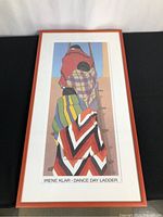 Framed print showing full artwork and frame dimensions with title 'IRENE KLAR - DANCE DAY LADDER'