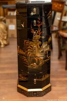 Full front view showing six drawers and detailed painting.