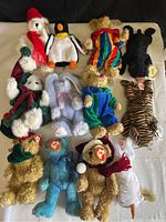 Top view showing all 12 Ty Beanie Babies from Series 3 arranged on a flat surface with hang tags and cases.