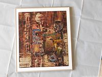 Framed abstract oil painting by Alfonso Dargis, full front view