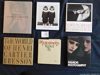 Overview of six photography books laid out