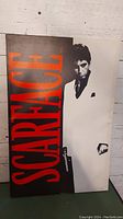 Front view of Scarface canvas wall art showing full artwork and slight damage