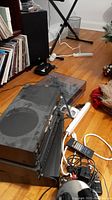 Three-tier Technics component stack on floor