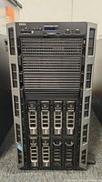 Front view of Dell PowerEdge T620 server chassis with drive bays and front panel