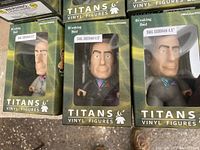 Collection of boxed Titan vinyl figures of Saul Goodman from Breaking Bad, 4.5 inch size, showing front box designs and figure likeness