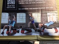 Photo of Reebok fitness deck bench being used for various exercises (press, rows) showing three positions