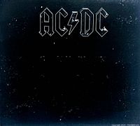 Front close-up of black CD case with embossed AC/DC logo