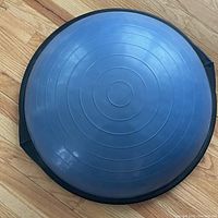 Top view of the inflated balance trainer showing the circular ring design and domed shape.