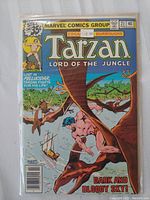 Front cover image of Tarzan Lord of the Jungle comic Issue #21 by Marvel Comics with detailed visible artwork, title, and pricing.