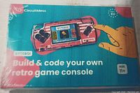 Front of box showing the ByteBoi console illustration and branding with the tagline 'Build & code your own retro game console'