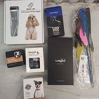 Overall view of all items in the lot including packaging and product types