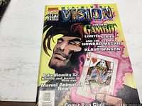 Front cover of Marvel Vision #21 comic book showing Gambit and other cover text details.