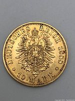 Full view of coin obverse displaying imperial eagle, legend 'DEUTSCHES REICH 1888' and denomination '10 MARK'