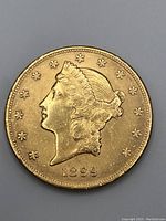Full obverse view of coin showing Liberty head portrait and date.