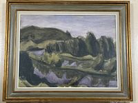 Overall view of framed watercolor painting