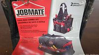 Front view of Jobmate tool bag combo set label showing two pieces and intended users