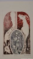 Full view of the 'Goat Tea' art print showing goats and botanical themed illustration.