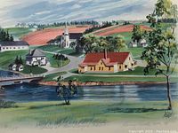 Close-up of the signed limited edition print showing the rural PEI scene with colors, artist signature, edition number, and date.