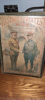 Front cover of antique book showing illustrated military leaders and title "History's Greatest War"