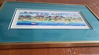 Frontal view of framed St Martin landscape artwork signed by Thoi.