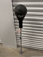 Full view of Everlast speed bag on adjustable stand placed vertically.