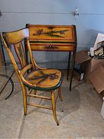 Desk and chair set, full view angled left