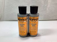 Front view showing two full bottles of Hoppe's Elite Bore Gel with labels clearly visible