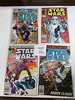 Four Star Wars Marvel comics displayed in two rows of two, showcasing cover art and condition.
