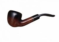 Single Aldo Velani FUMATA briar wood pipe with acrylic stem and metal band, shown from multiple angled close-ups.