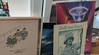 Posters grouped showing the variety including Star Trek and German WWI military theme posters