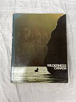 Front cover of the Wilderness Canada book showing a person in water near a large rock face with wear and scuffing visible.