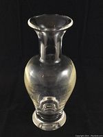 Full view of the clear Steuben Crystal vase showing its shape and condition.