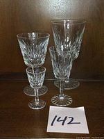 Group shot showing all four glass types in varying heights