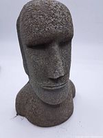 Front side view showing the textured surface and Moai facial features.