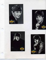 Black and white individual portraits of The Beatles members with the Beatles Classic logo, 4 cards on white page
