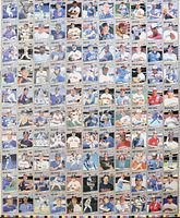 Front side of the uncut sheet with visible multiple baseball player images and names in color.