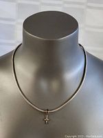 Full view of the 16-inch sterling silver necklace on display.