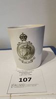 Front of cup showing King Edward VII portrait medallion with crown and 'June 1902' inscription.