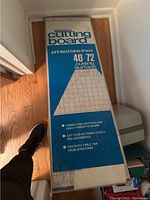 Pattern cutting board box showing size 40x72 inches and printed bias lines