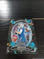 Front of the 2022 Panini Contenders Joshua Allen Supernatural card showing player image and team.