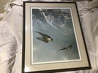 Full view of framed print showing artwork, mat and frame