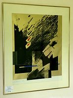 Close up view of artwork details and colors without frame.