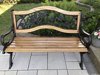 Front view of bench showing overall design and condition